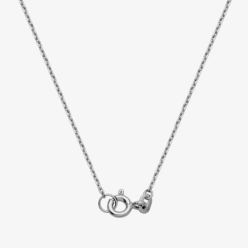 Womens Diamond Accent Cubic Zirconia Sterling Silver 18 Inch Pendant Necklace