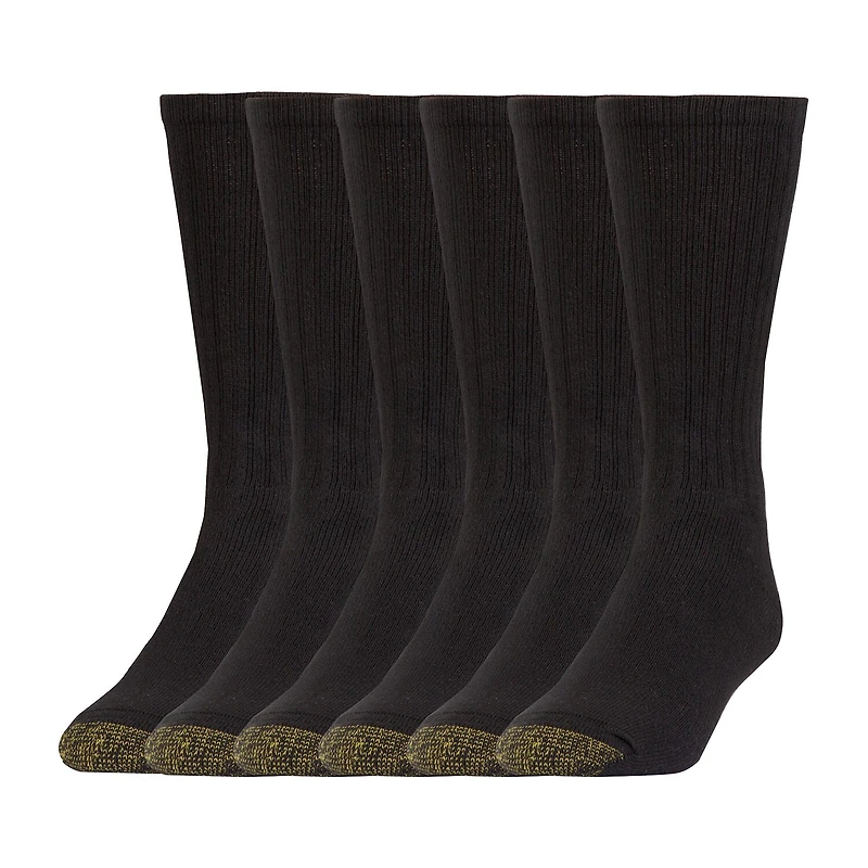 Gold Toe Harrington Mens 6 Pair Big and Tall Crew Socks