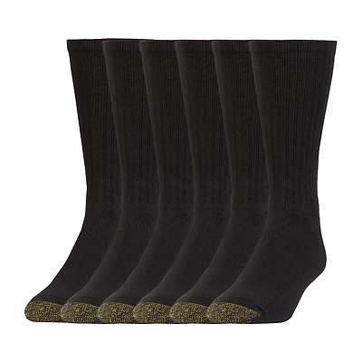 Gold Toe Harrington Mens 6 Pair Big and Tall Crew Socks