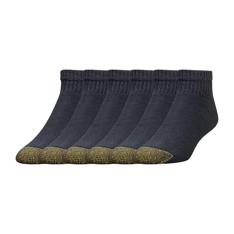 Gold Toe Athletic Sport Mens Breathable Multi-Pack 6 Pair Quarter Ankle Socks