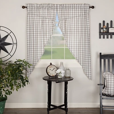 Vhc Brands Annie Check Prairie Rod Pocket Light-Filtering Set of 2 Curtain Panel