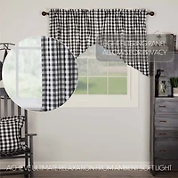 Vhc Brands Annie Check Prairie Rod Pocket Tailored Valance