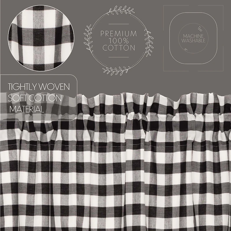 Vhc Brands Annie Check Prairie Rod Pocket Tailored Valance