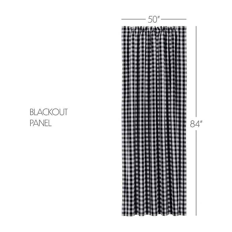 Vhc Brands Annie Check Rod Pocket Blackout Single Curtain Panel