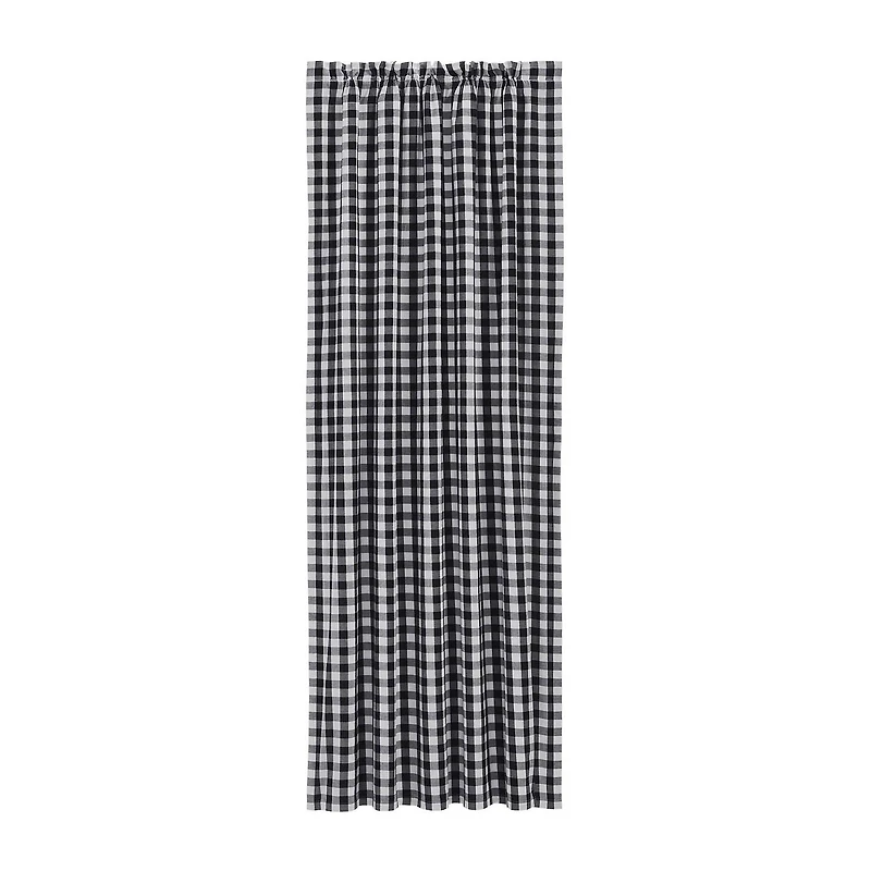 Vhc Brands Annie Check Rod Pocket Blackout Single Curtain Panel