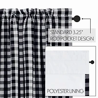 Vhc Brands Annie Check Rod Pocket Blackout Single Curtain Panel