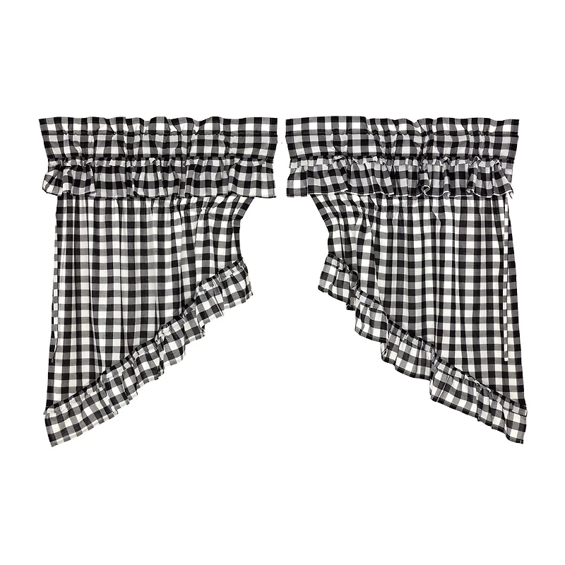 Vhc Brands Annie Check Ruffle Prairie Rod Pocket Tailored Valance