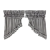 Vhc Brands Annie Check Ruffle Prairie Rod Pocket Tailored Valance