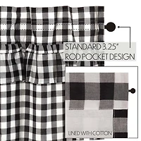 Vhc Brands Annie Check Ruffle Prairie Rod Pocket Tailored Valance