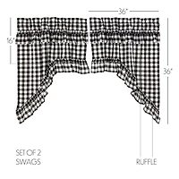 Vhc Brands Annie Check Ruffle Rod Pocket Tailored Valance