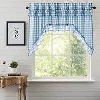 Vhc Brands Annie Check Ruffle Rod Pocket Tailored Valance