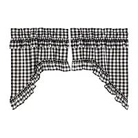 Vhc Brands Annie Check Ruffle Rod Pocket Tailored Valance