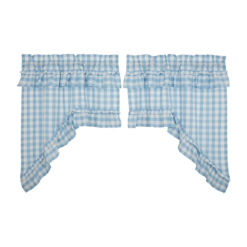 Vhc Brands Annie Check Ruffle Rod Pocket Tailored Valance