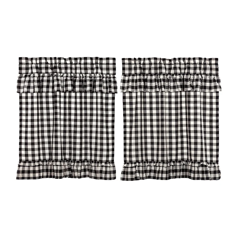Vhc Brands Annie Check Ruffle 2-pc. Rod Pocket Window Tier