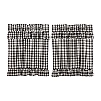 Vhc Brands Annie Check Ruffle 2-pc. Rod Pocket Window Tier