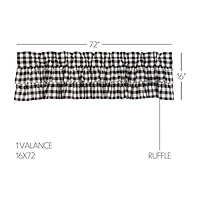 Vhc Brands Annie Check Ruffle Rod Pocket Tailored Valance