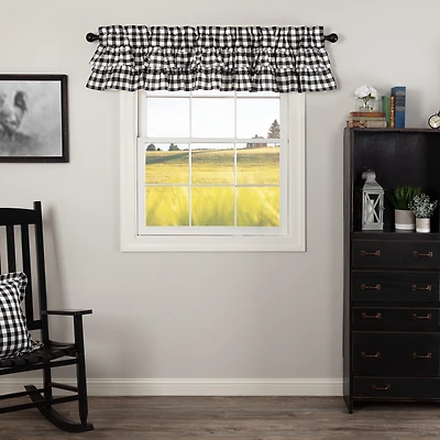 Vhc Brands Annie Check Ruffle Rod Pocket Tailored Valance
