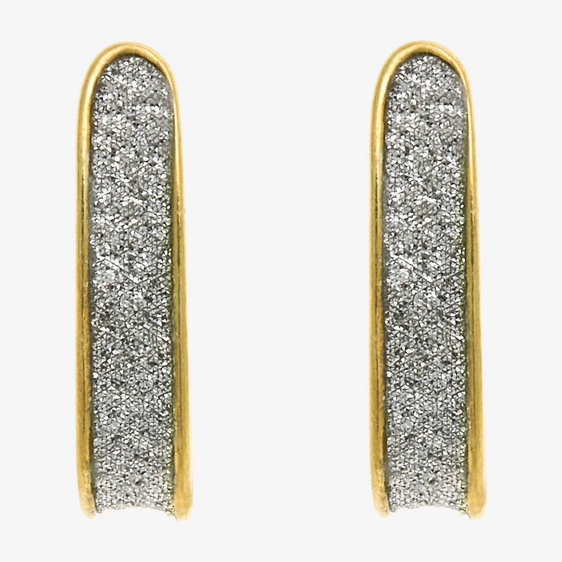 Silver Treasures Womens 14K Gold Over Silver 16.1mm Hoop Earrings