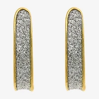 Silver Treasures Womens 14K Gold Over Silver 16.1mm Hoop Earrings
