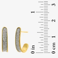 Silver Treasures Womens 14K Gold Over Silver 16.1mm Hoop Earrings