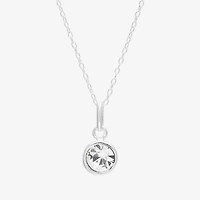 Itsy Bitsy Birthstone Crystal Sterling Silver 18 Inch Cable Pendant Necklace