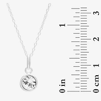 Itsy Bitsy Birthstone Crystal Sterling Silver 18 Inch Cable Pendant Necklace