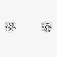 Silver Treasures Womens Cubic Zirconia Sterling Silver Hypoallergenic 4 Pair Earring Set