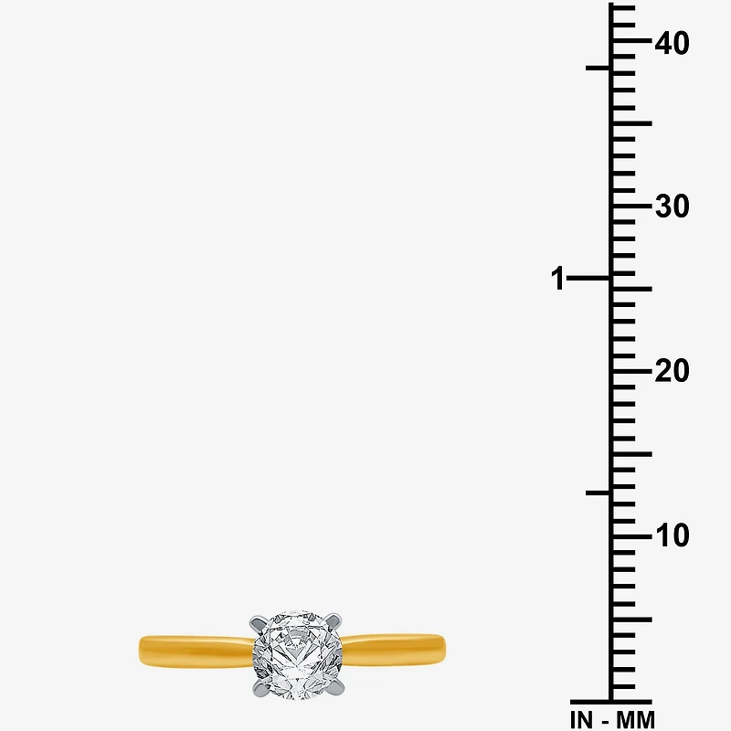 (G / SI2) Womens 3/4 CT. Lab-Grown White Diamond 10K Gold or 14K Round Solitaire Engagement Ring