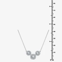 Womens 1/2 CT. T.W. Lab Grown White Diamond Sterling Silver Cushion 18 Inch Pendant Necklace