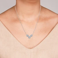Womens 1/2 CT. T.W. Lab Grown White Diamond Sterling Silver Cushion 18 Inch Pendant Necklace