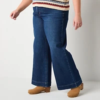 a.n.a Womens Plus High Rise Wide Leg Jean