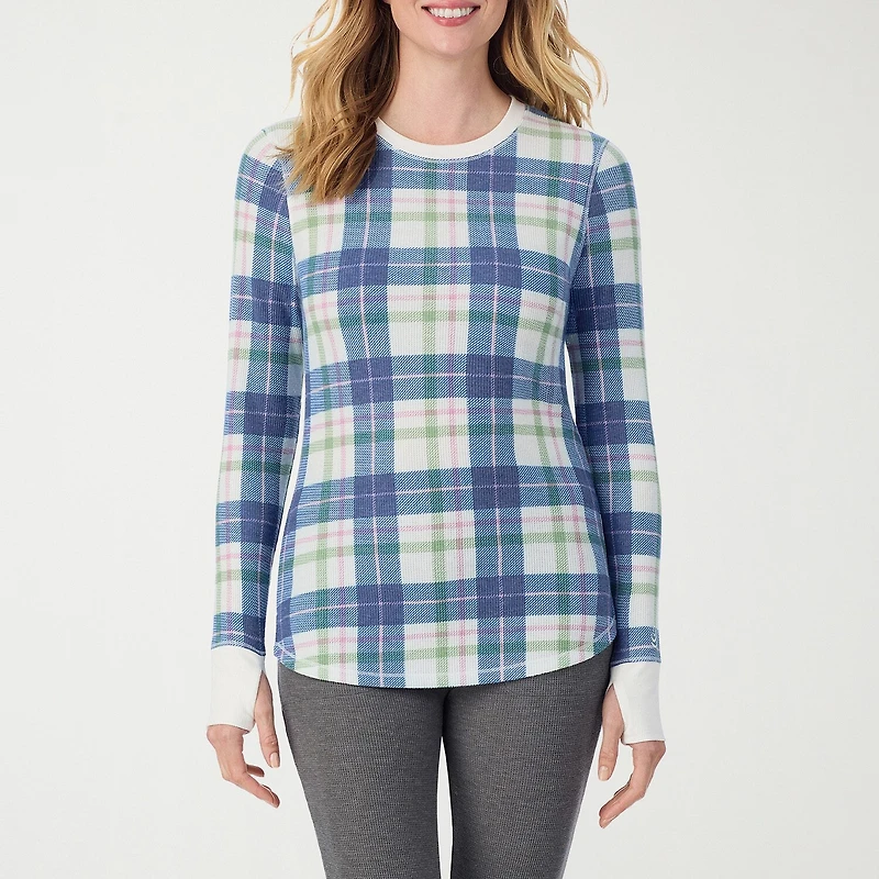Cuddl Duds Womens Cozy Stretch Crew Neck Long Sleeve Thermal Shirt