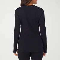 Cuddl Duds Womens Cottonwear Scoop Neck Long Sleeve Thermal Shirt