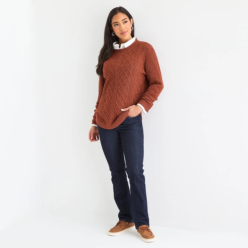 St. John's Bay Womens Crew Neck Long Sleeve Pullover Sweater