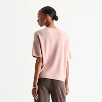 Stylus Womens Crew Neck Short Sleeve Pullover Sweater