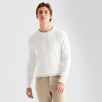 Stylus Mens Crew Neck Long Sleeve Pullover Sweater