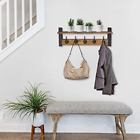 Sorbus 24" Floating 5 Hooks 1-Shelf with Baskets