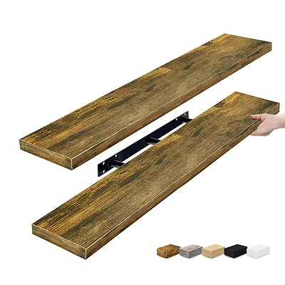 Sorbus 47" Floating 2-Shelf with Baskets