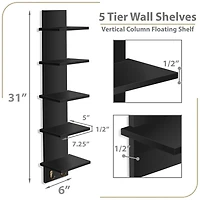 Sorbus 5 Tier Floating Hooks 10-Shelf with Baskets