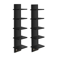 Sorbus 5 Tier Floating Hooks 10-Shelf with Baskets