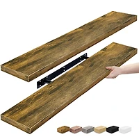 Sorbus 35" Floating Wall 2-Shelf with Baskets