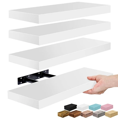 Sorbus 16" Floating 4-Shelf with Baskets