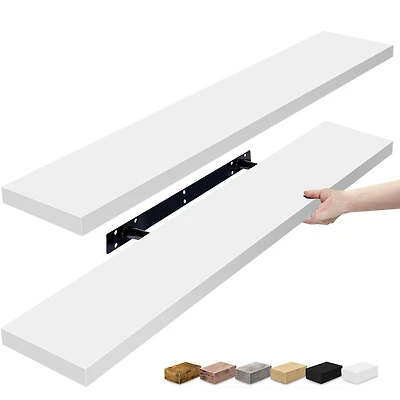 Sorbus 35" Floating Wall 2-Shelf with Baskets