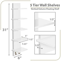 Sorbus 5 Tier Floating Hooks 10-Shelf with Baskets