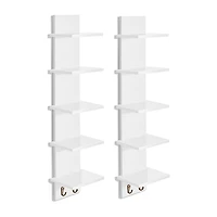 Sorbus 5 Tier Floating Hooks 10-Shelf with Baskets