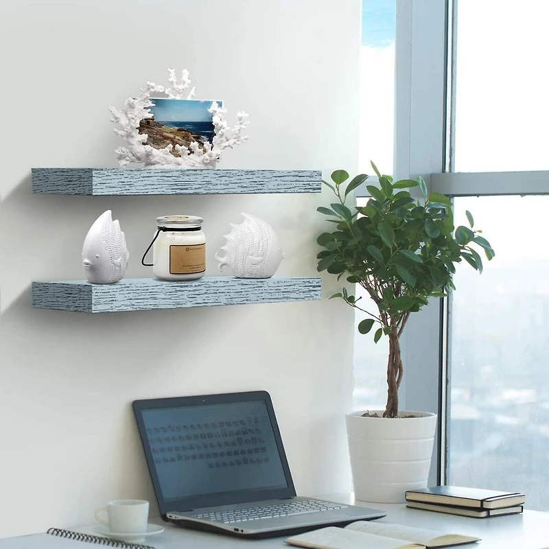Sorbus 16" Floating 2-Shelf with Baskets