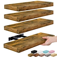 Sorbus 16" Floating 4-Shelf with Baskets