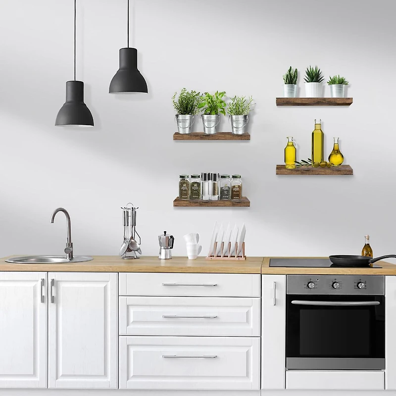 Sorbus 16" Floating 4-Shelf with Baskets