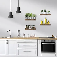 Sorbus 16" Floating 4-Shelf with Baskets