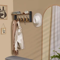 Sorbus 16" Floating Wall  with 5 Hooks 1-Shelf Baskets